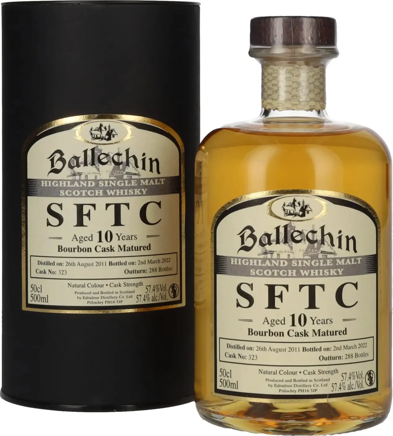 Edradour Ballechin SFTC 10 Years Old Bourbon Cask Matured 2011 57,4% Vol. 0,5l in Giftbox