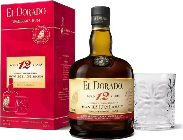 El Dorado 12 Year Old Rum 40% Vol. 0,7l in Giftbox with Tumbler