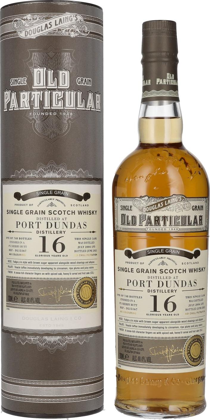 Douglas Laing OLD PARTICULAR Port Dundas 16 Years Old Singe Grain Cask 2004 48,4% Vol. 0,7l in Giftbox