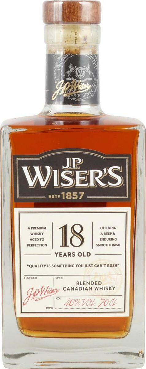 J.P. Wiser's 18 Years Old Blended Canadian Whisky 40% Vol. 0,7l