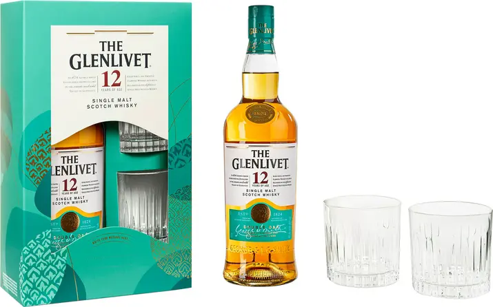 The Glenlivet 12 Year Old 40% Vol. 0,7l in Giftbox with 2 glasses