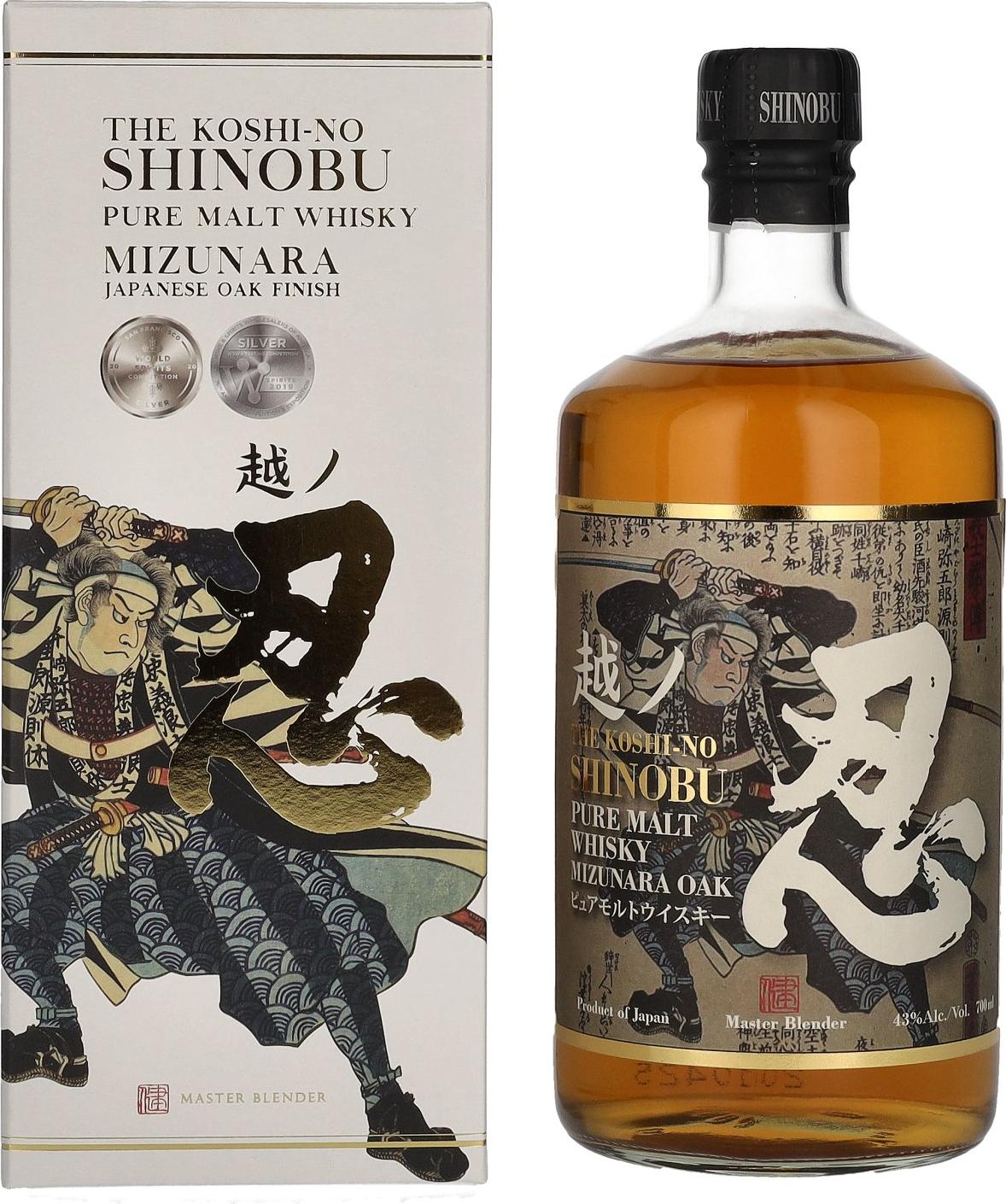 The Koshi-No Shinobu Pure Malt Whisky Mizunara Oak 43% Vol. 0,7l in Giftbox