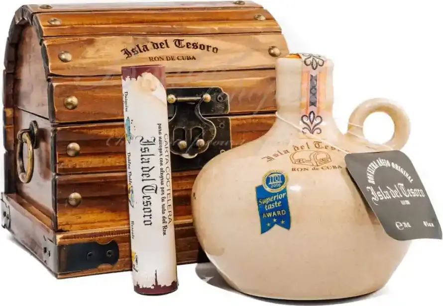 Santiago de Cuba Isla del Tesoro Ron de Cuba Extra Añejo Original 40% Vol. 0,7l in Wooden box