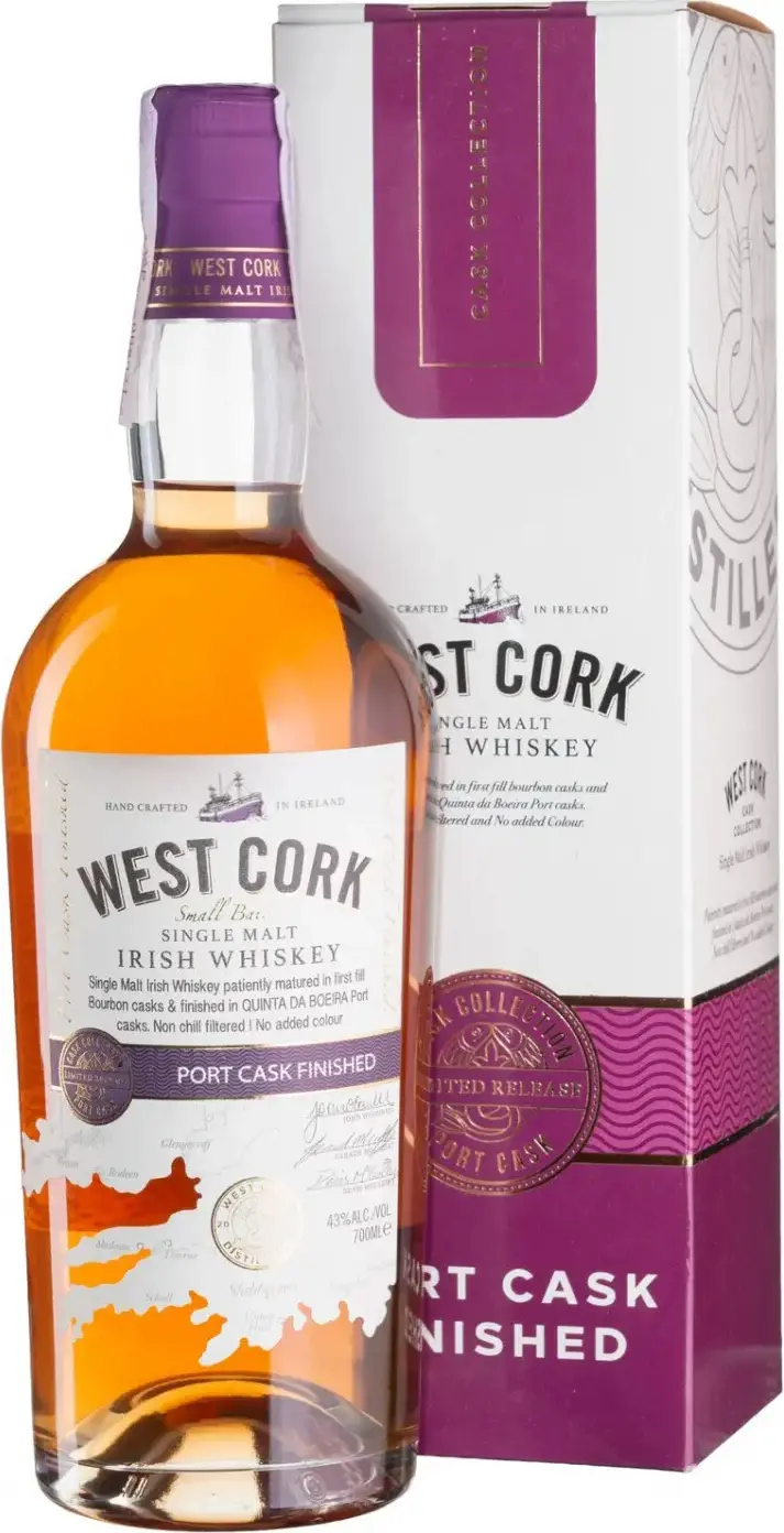 West Cork PORT CASK Single Malt Irish Whiskey 43% Vol. 0,7l in Giftbox