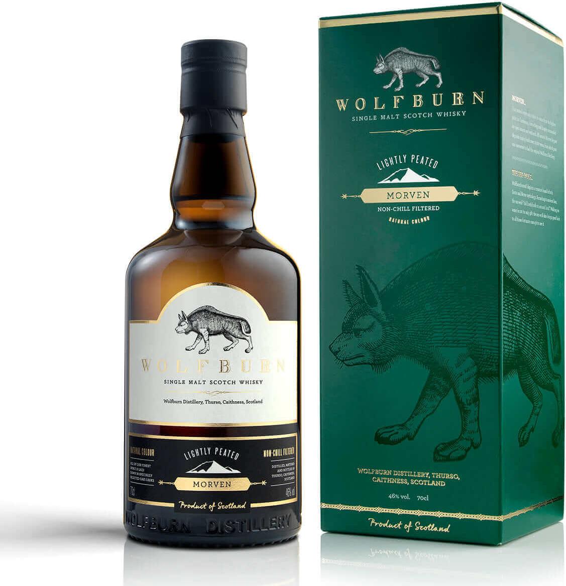 Wolfburn MORVEN Lightly Peated Single Malt 46% Vol. 0,7l in Giftbox