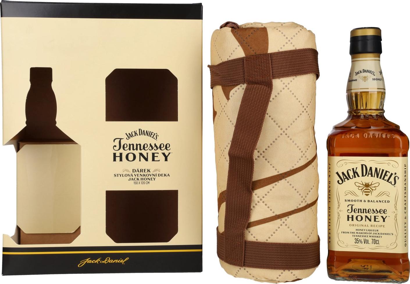 Jack Daniel's HONEY 35% Vol. 0,7l in Giftbox with Party Blanket
