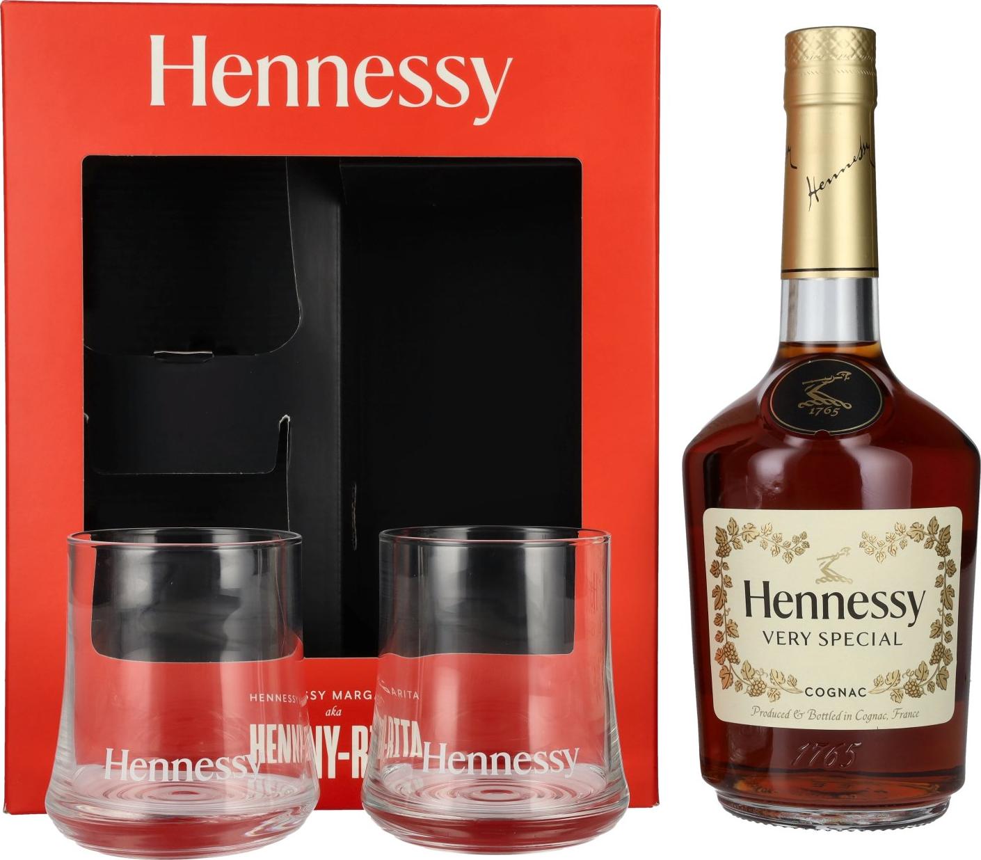 Hennessy Very Special Cognac 40% Vol. 0,7l in Giftbox with 2 glasses