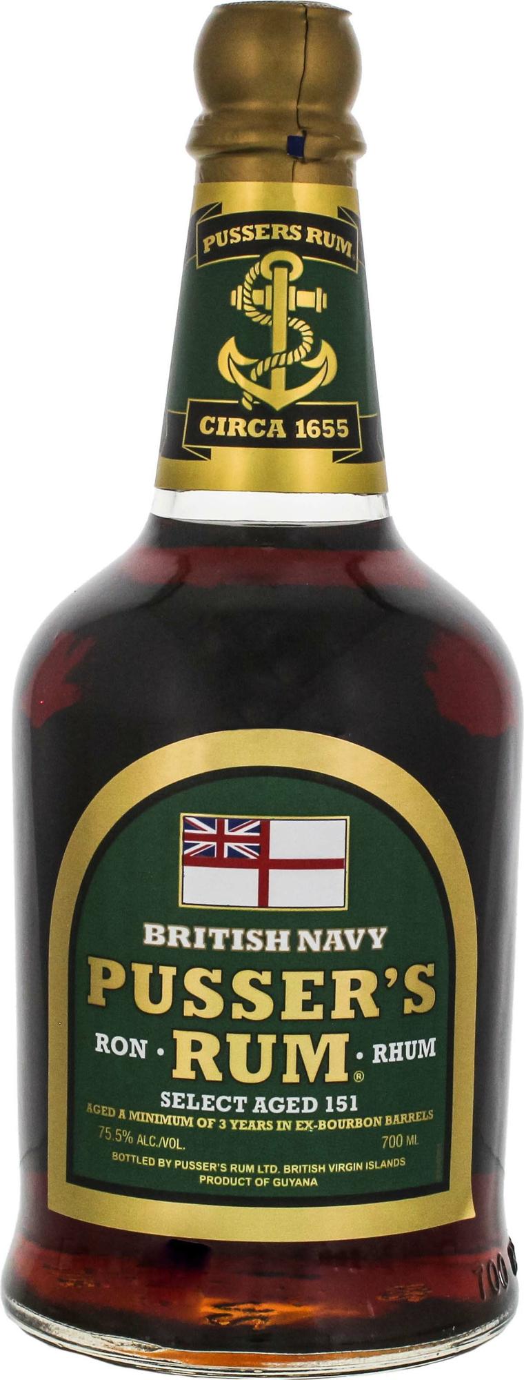 Pusser Pusser's Rum British Navy SELECT AGED 151 75,5% Vol. 0,7l