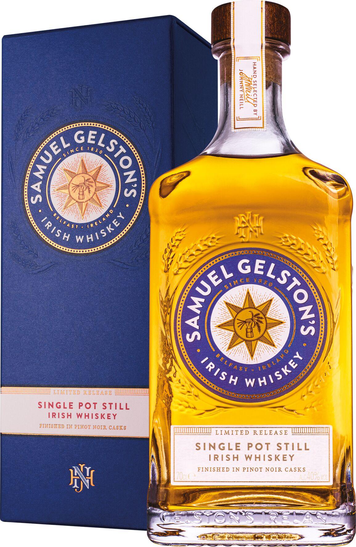 Samuel Gelston's Single Pot Still Irish Whiskey Pinot Noir Casks 40% Vol. 0,7l in Giftbox