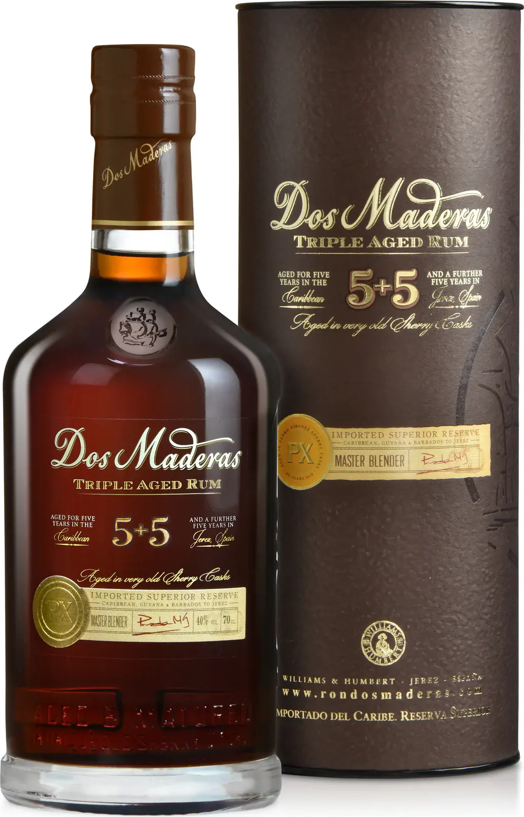 Dos Maderas PX 5+5 Years Old Aged Rum 40% Vol. 0,7l in Giftbox