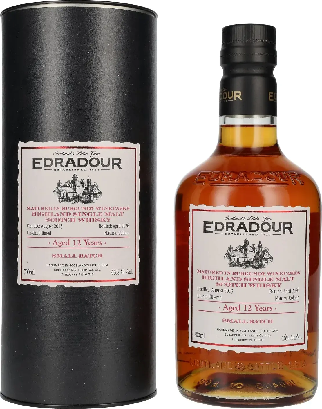 Edradour 12 Years Old Burgundy Cask Highland Single Malt Whisky 46% Vol. 0,7l in Giftbox