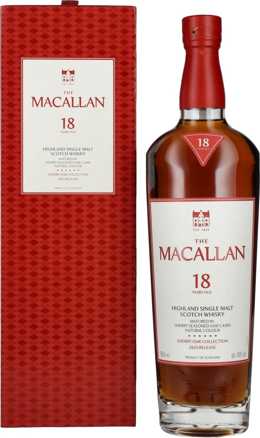 The Macallan 18 Years Old SHERRY OAK CASK 2025 43% Vol. 0,7l in Giftbox