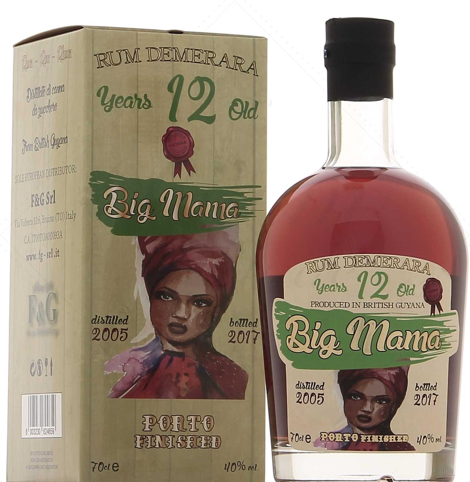 Big Mama 12 Years Old Rum Demerara Porto Finished 40% Vol. 0,7l