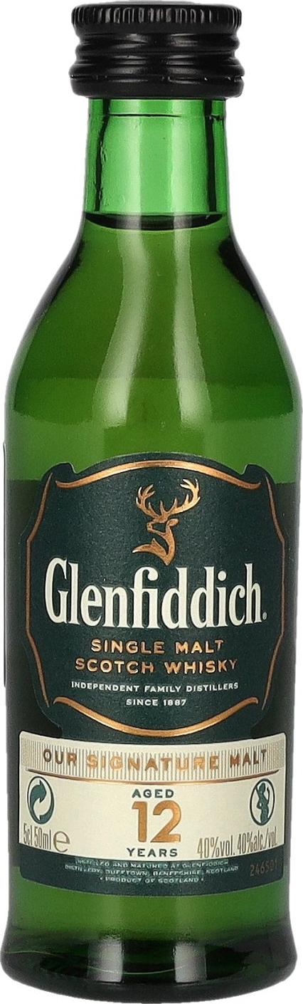 Glenfiddich 12 Years Old Single Malt Scotch Whisky 40% Vol. 0,05l