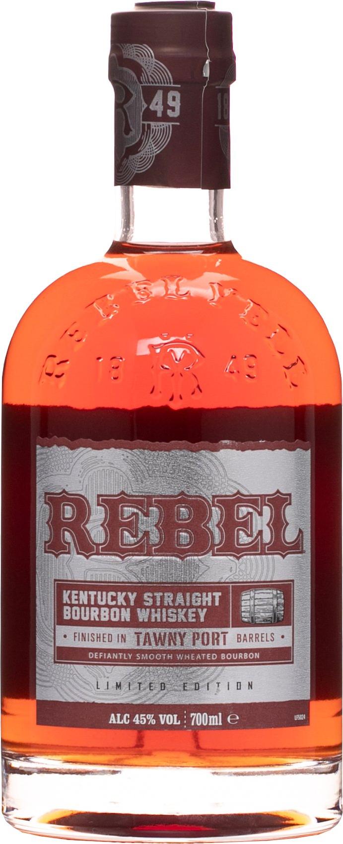 Rebel Yell Rebel Kentucky Straight Bourbon Whiskey TAWNY PORT Barrel Finish 45% Vol. 0,7l