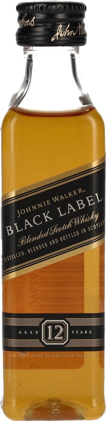Johnnie Walker BLACK LABEL 12 Years Old Blended Scotch Whisky PET (Mini) 40% Vol. 0,05l
