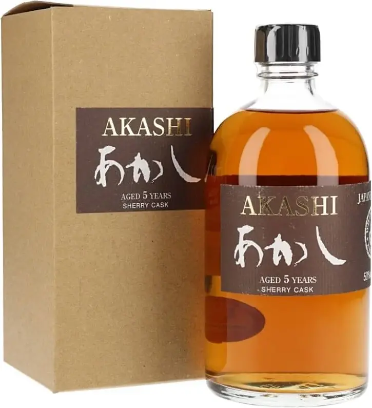 Eigashima Sake Brewing AKASHI Single Malt 5 Year Old Sherry Cask 50% Vol. 0,5l in Giftbox