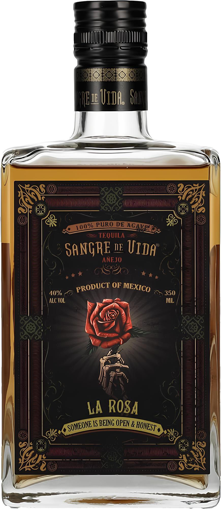 Sangre de Vida Loteria LA ROSA Añejo Tequila 100% de Agave 40% Vol. 0,35l