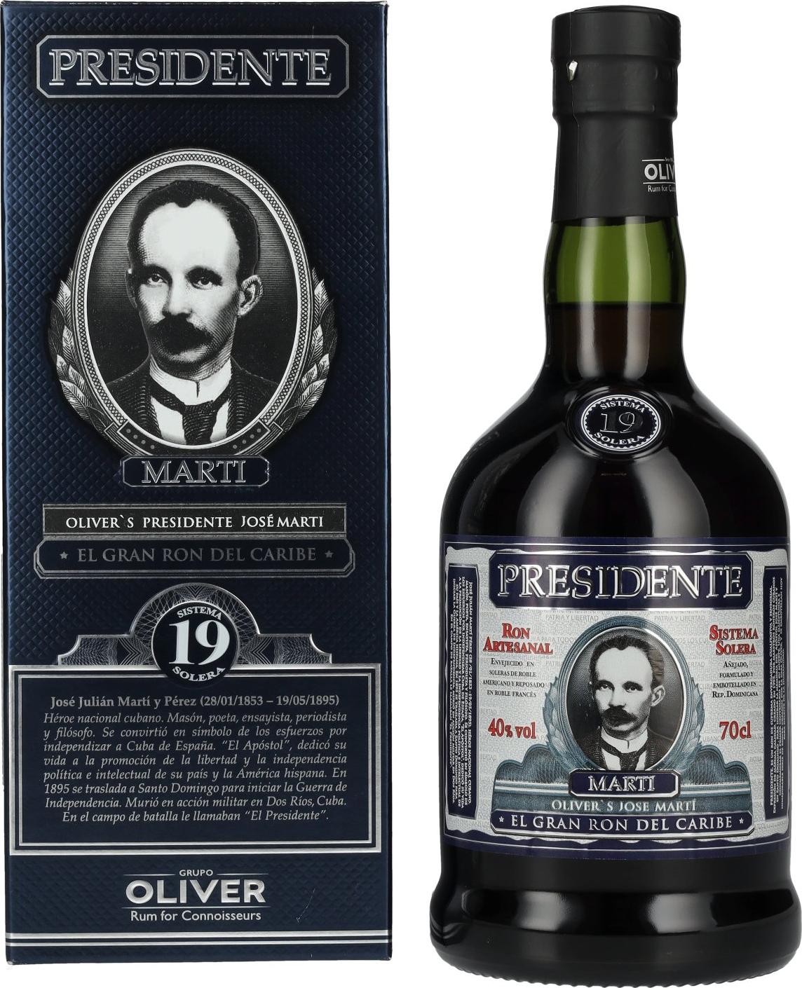 Presidente Marti 19 Años Solera 40% Vol. 0,7l in Giftbox