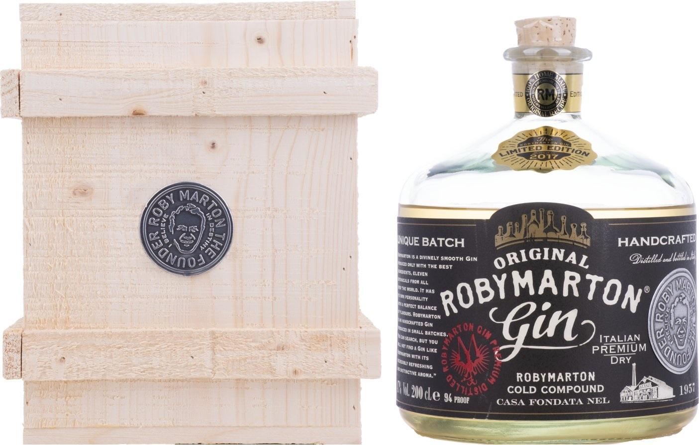 ROBY MARTON GIN 47% Vol. 2l in Wooden Box