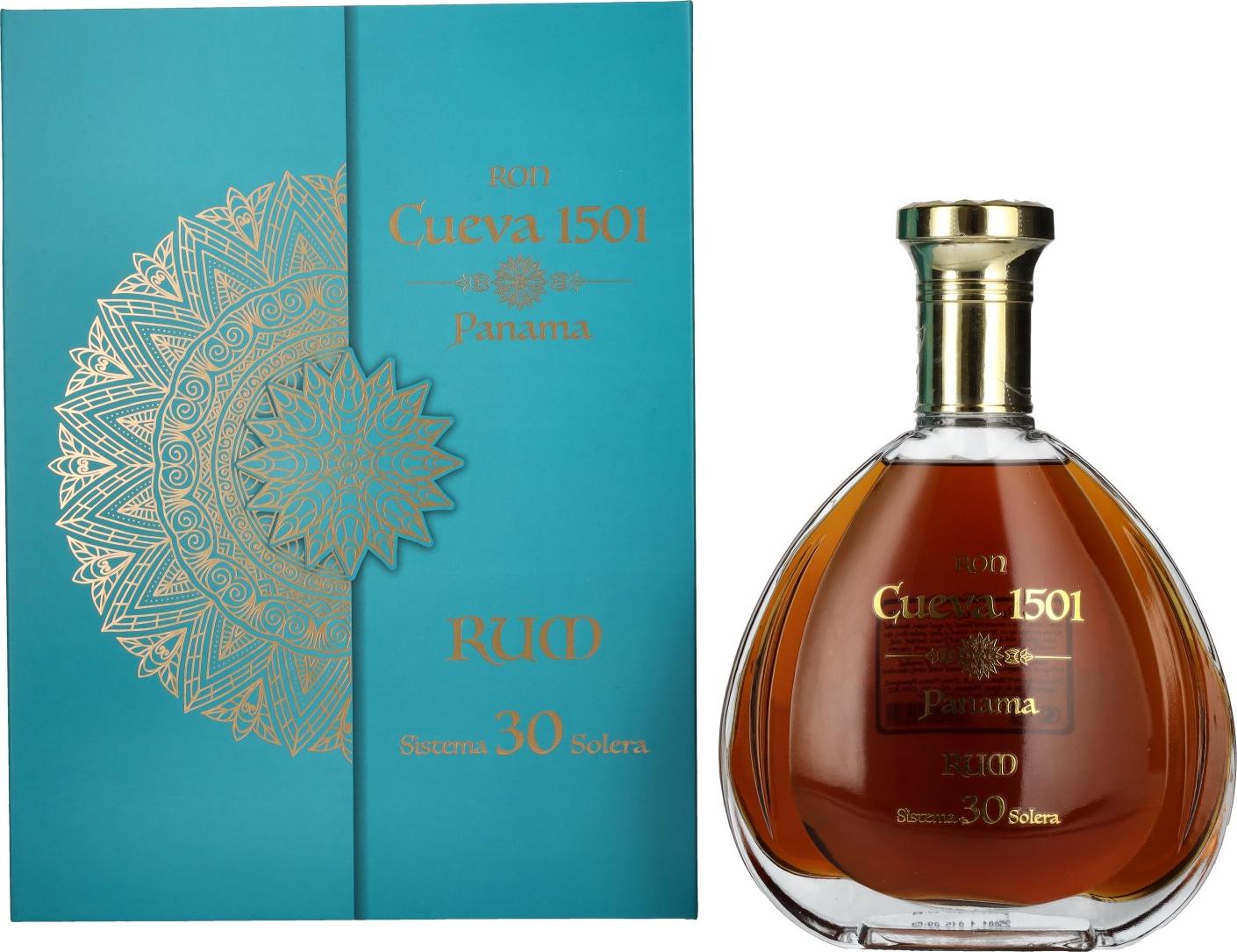 Ron Cueva 1501 Panama 30 Sistema Solera Rum 40% Vol. 0,7l in Giftbox