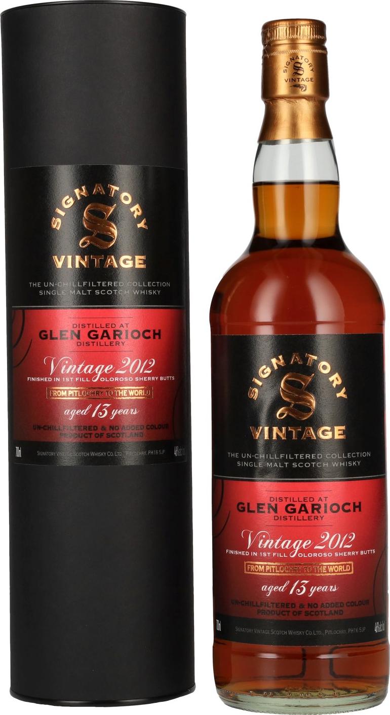 Signatory Vintage GLEN GARIOCH 13 Years Old The Un-Chillfiltered 2012 46% Vol. 0,7l in Giftbox