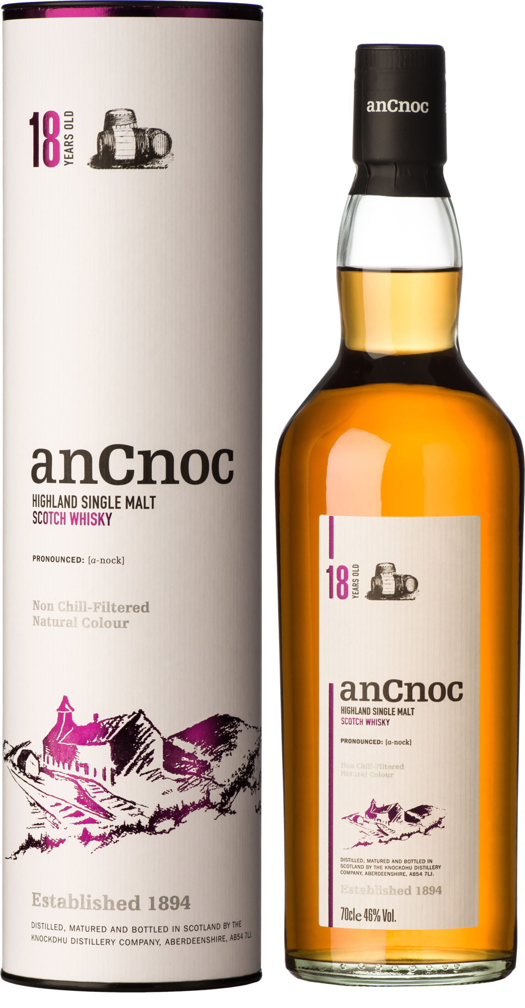AnCnoc 18 Years Old Highland Single Malt 46% Vol. 0,7l in Giftbox