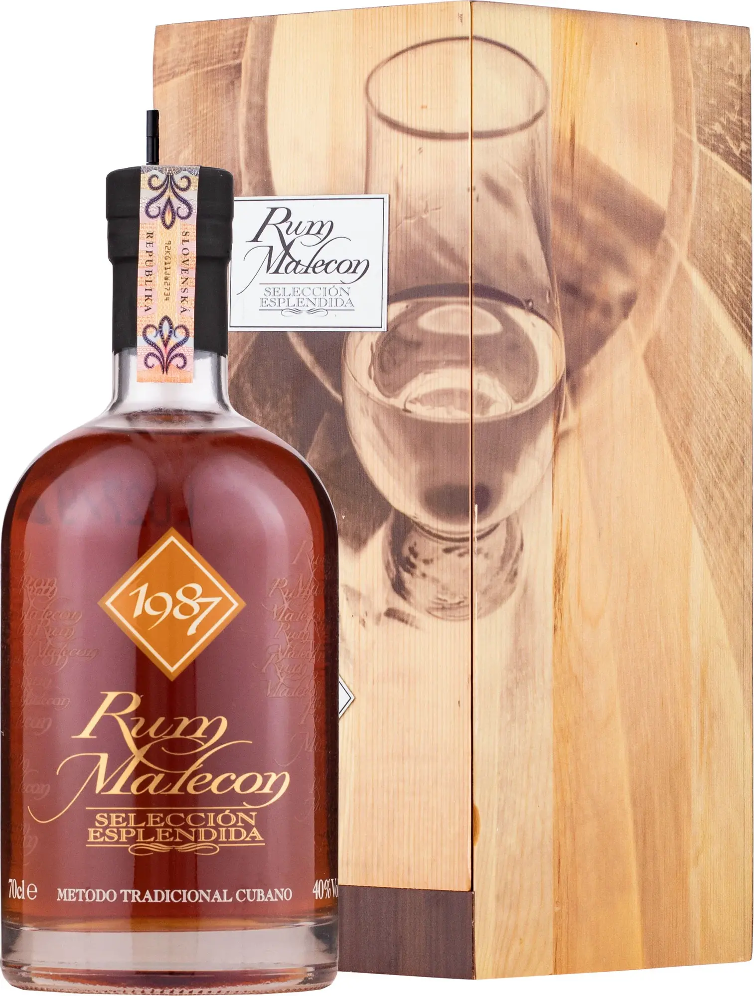 Rum Malecon SELECCIÓN ESPLENDIDA 1987 40% Vol. 0,7l in Wooden Case