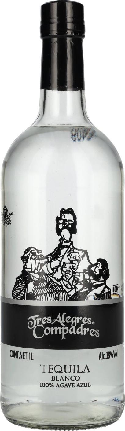 La Cofradia Tres Alegres Compadres Tequila Blanco 100% de Agave 38% Vol. 1l