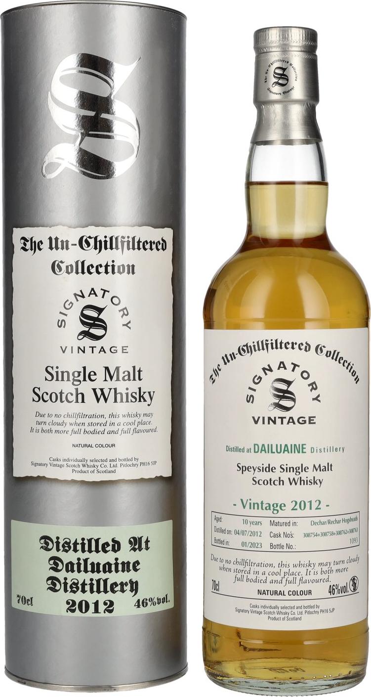 Signatory Vintage DAILUAINE 10 Years Old The Un-Chillfiltered 2012 46% Vol. 0,7l in Giftbox
