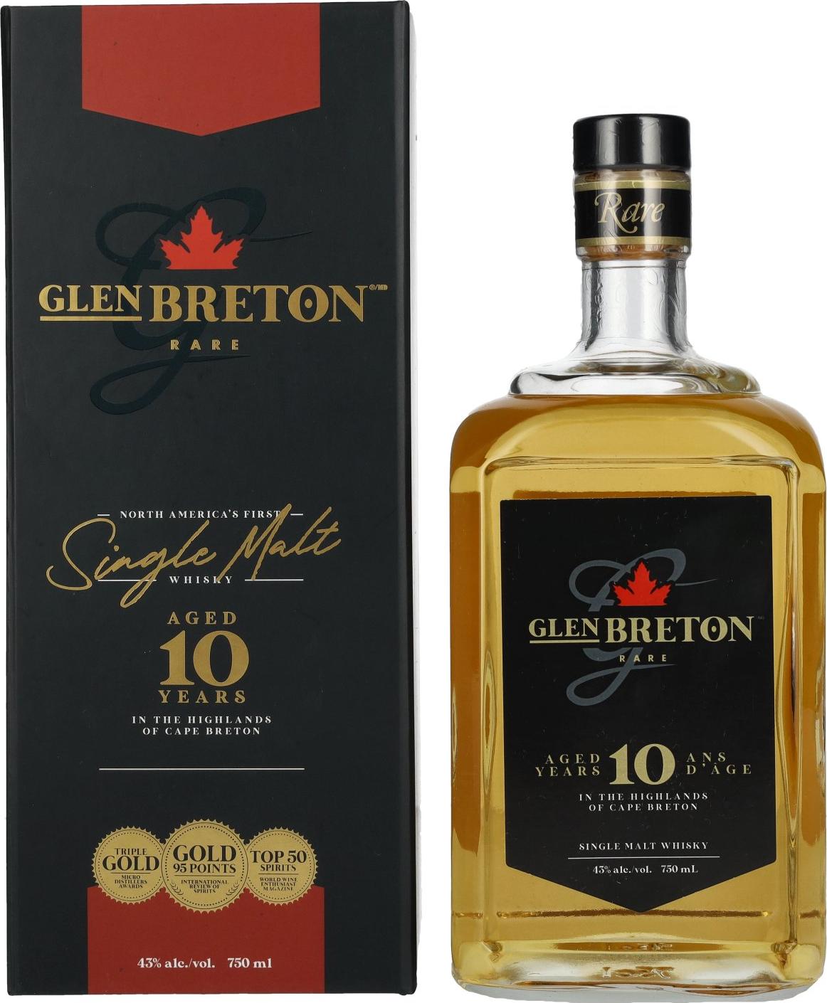 Glen Breton Rare 10 Years Old Canada's First Single Malt Whisky 43% Vol. 0,75l in Giftbox