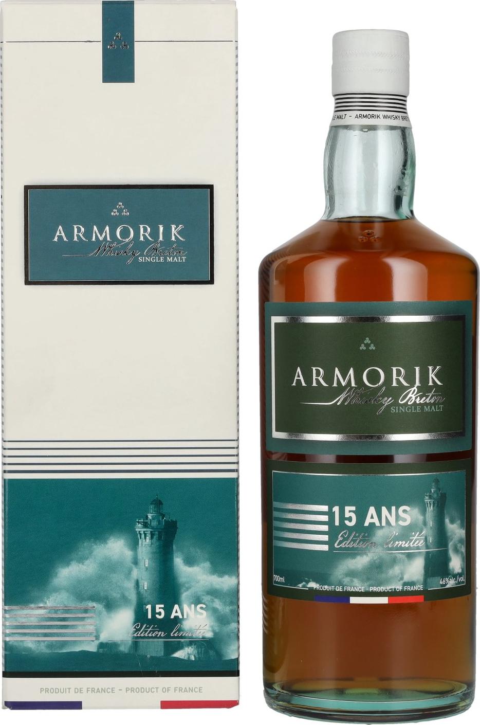 Armorik 15 Ans Whisky Breton Single Malt Edition Limitée 46% Vol. 0,7l