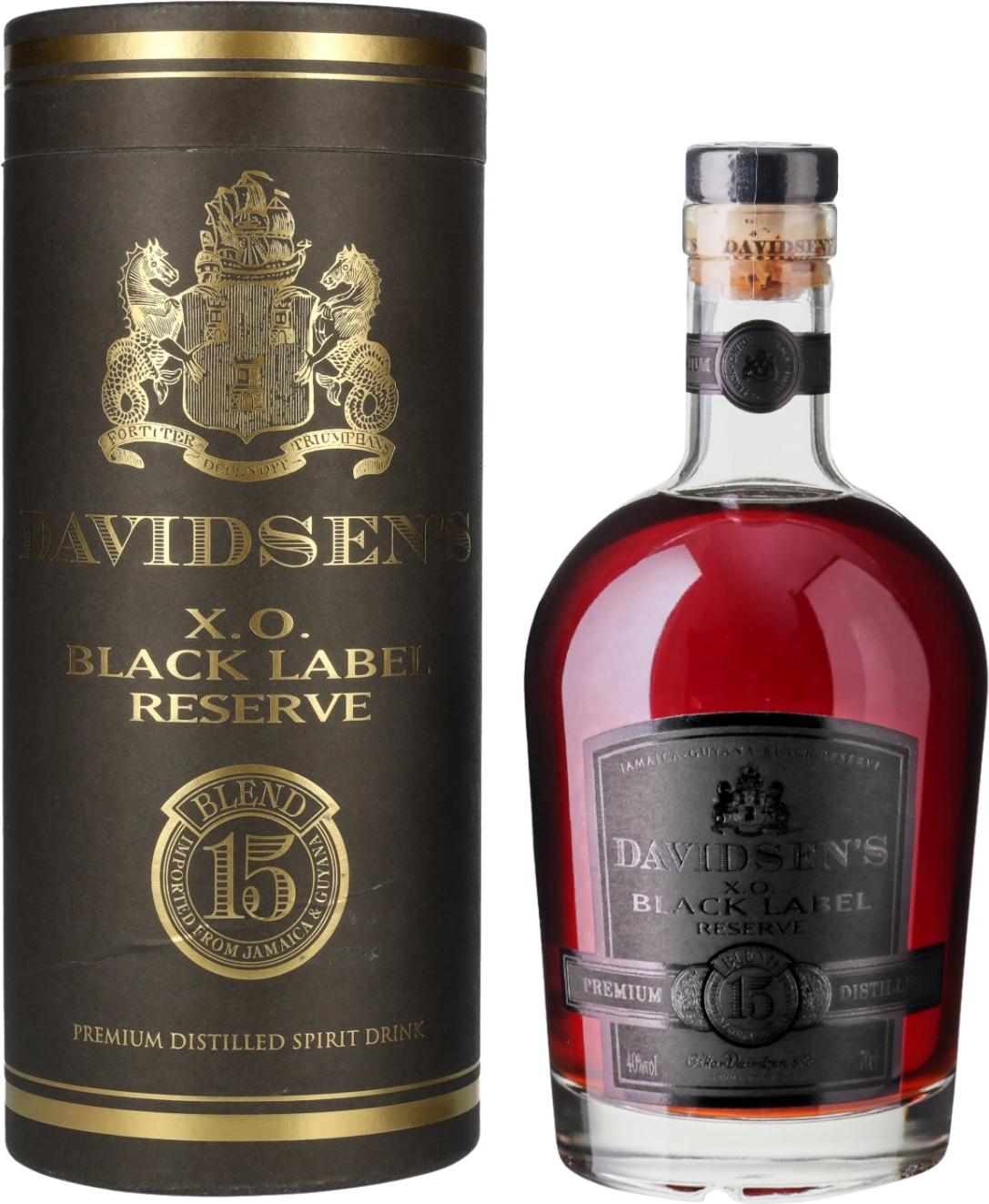 Davidsen's 15 X.O. Black Label Reserve 40% Vol. 0,7l in Giftbox