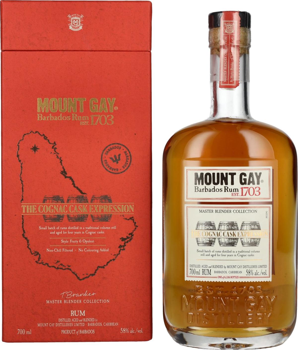 Mount Gay MASTER BLENDER COLLECTION The Cognac Cask Expression 58% Vol. 0,7l in Giftbox