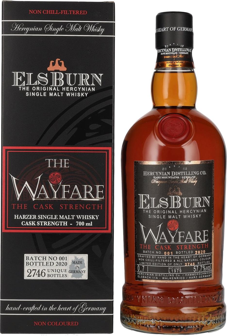 Hercynian Distilling Co Elsburn WAYFARE The Cask Strength Batch No. 001 2020 57,7% Vol. 0,7l in Giftbox