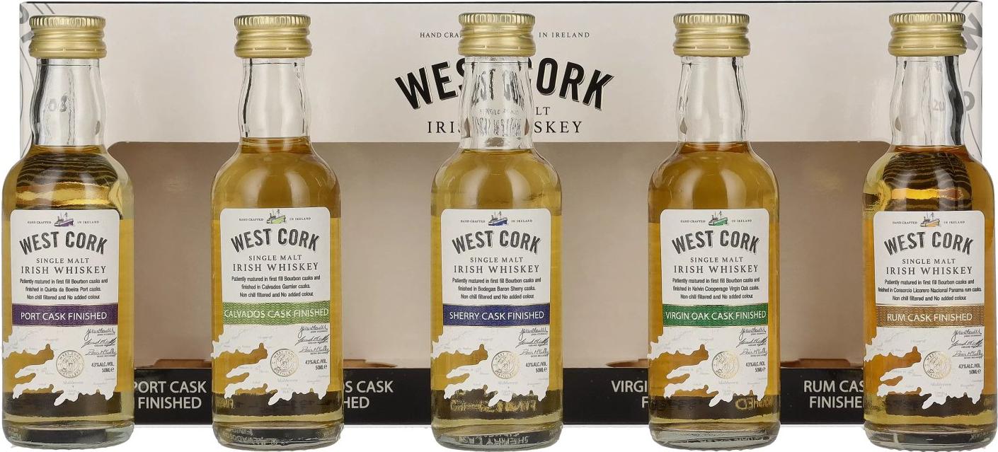 West Cork CASK COLLECTION Miniset 43% Vol. 5x0,05l in Giftbox