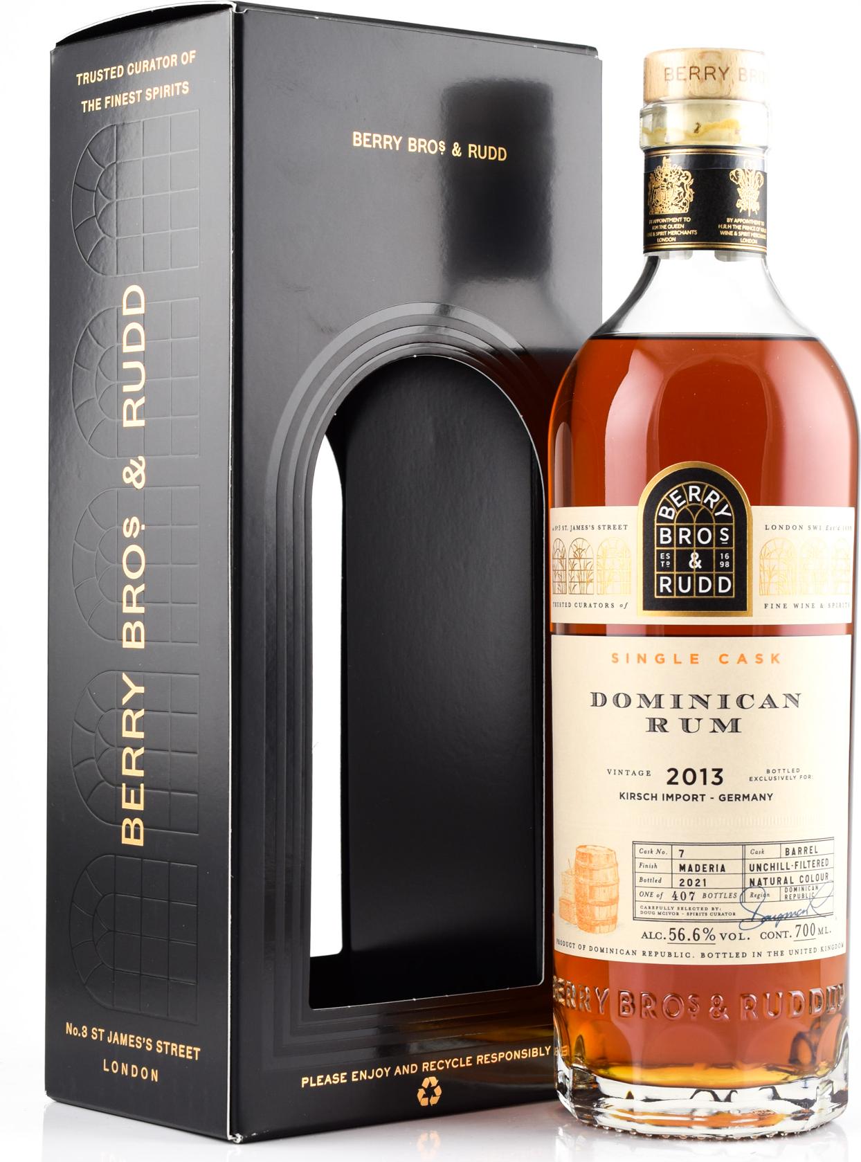 Berry Bros. & Rudd DOMINICAN Single Cask Rum 2013 56,6% Vol. 0,7l in Giftbox