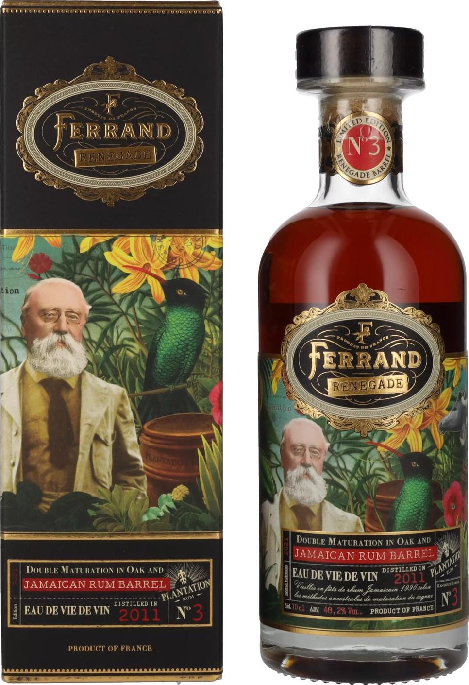 Ferrand RENEGADE BARREL N°3 Eau de Vie de Vin 48,2% Vol. 0,7l in Giftbox