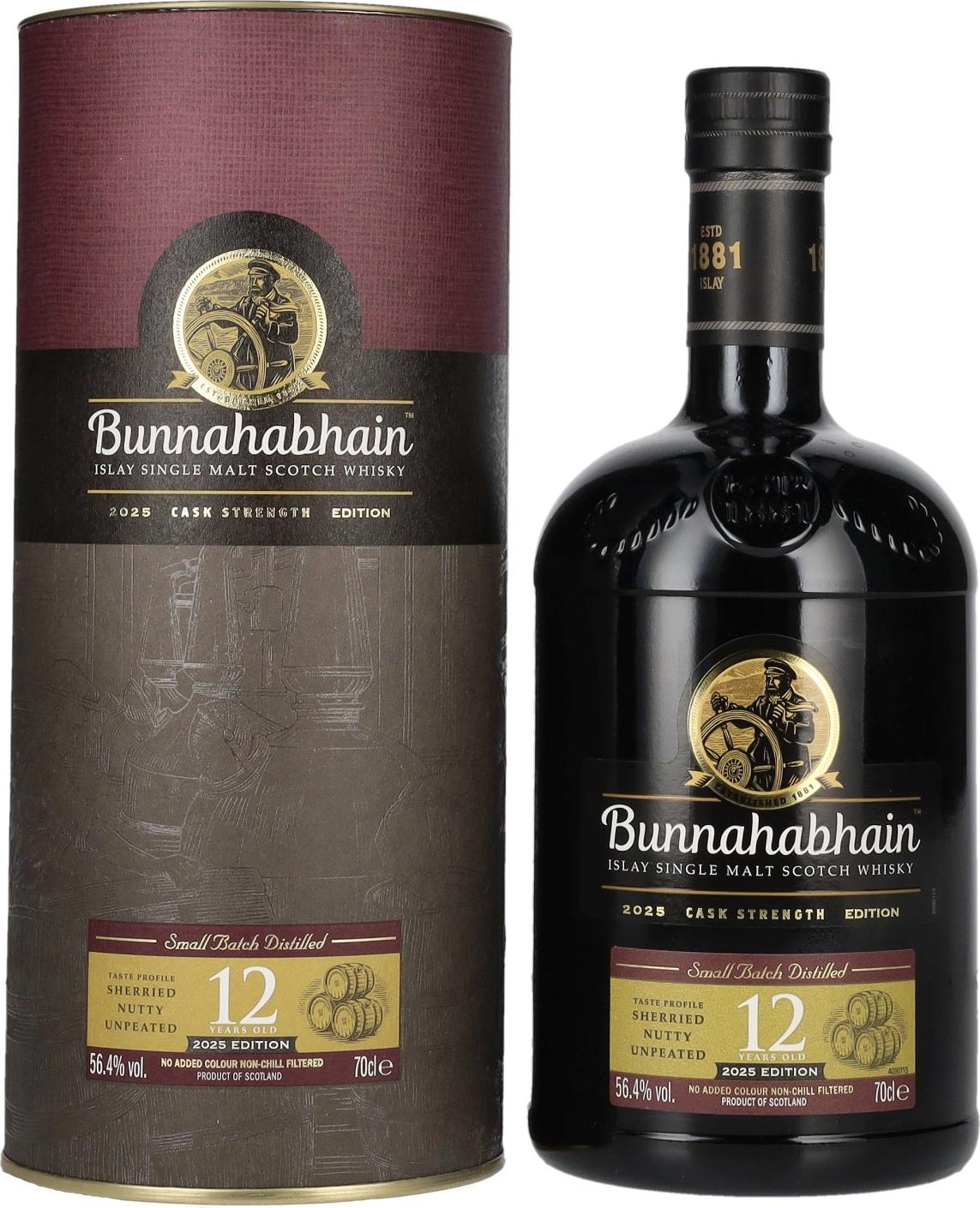 Bunnahabhain 12 Years Old Islay Single Malt Cask Strength Edition 2025 56,4% Vol. 0,7l in Giftbox