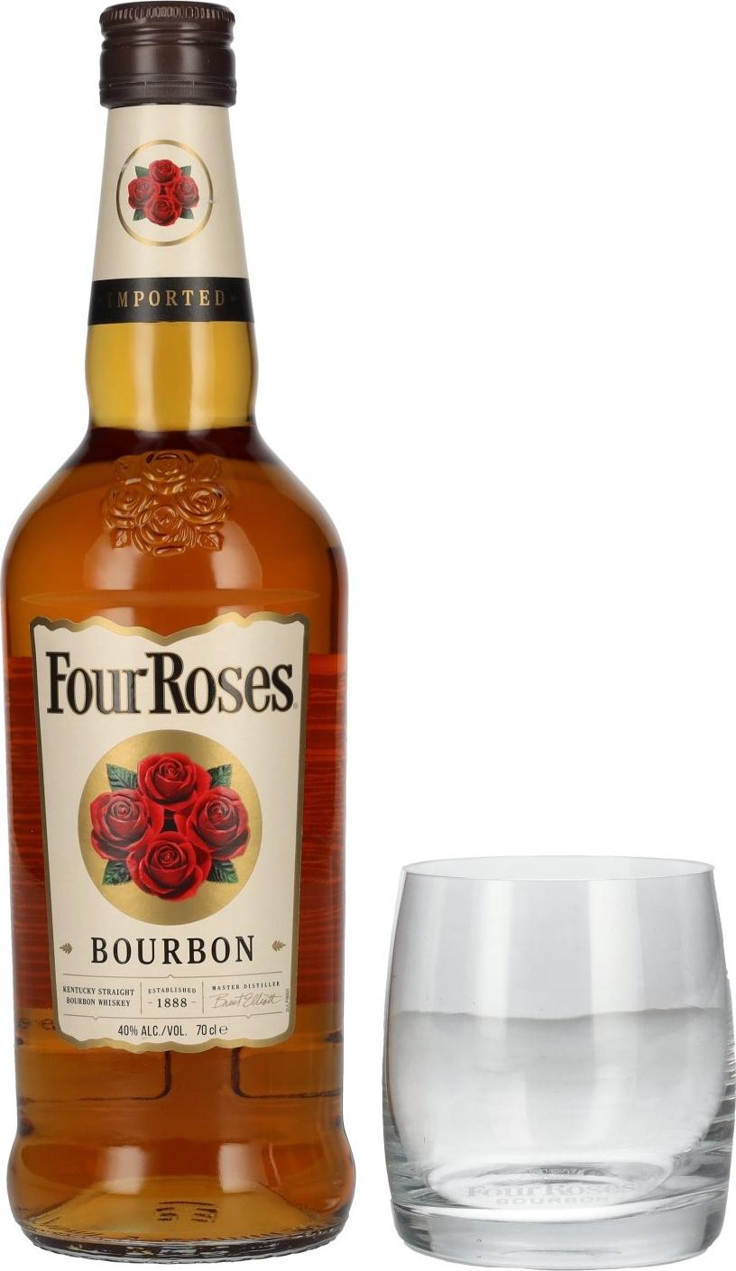 Four Roses Bourbon 40% Vol. 0,7l with Whisky glass