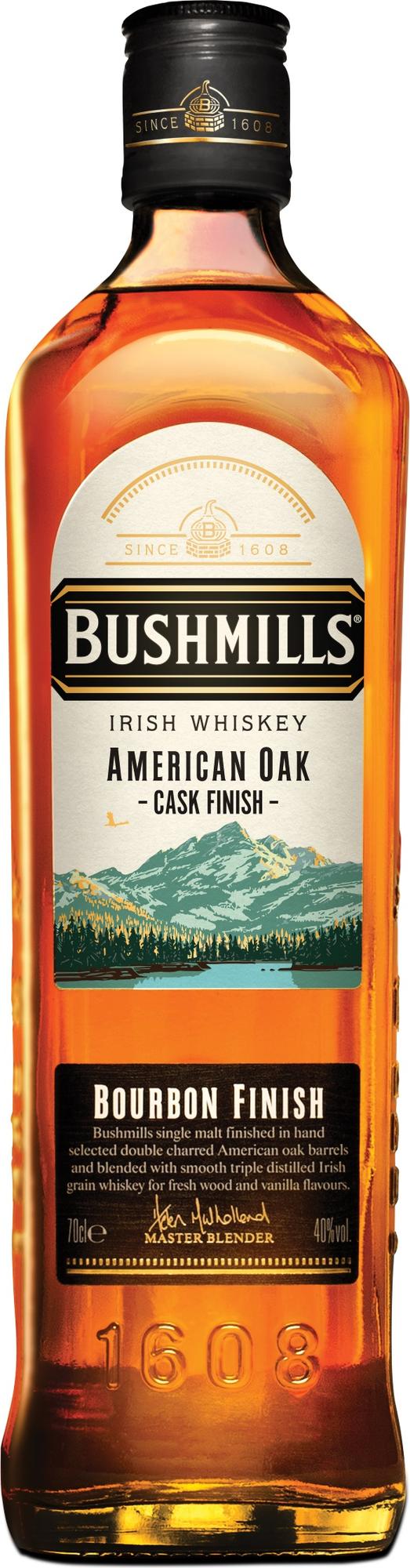 Bushmills Irish Whiskey American Oak BOURBON FINISH 40% Vol. 0,7l