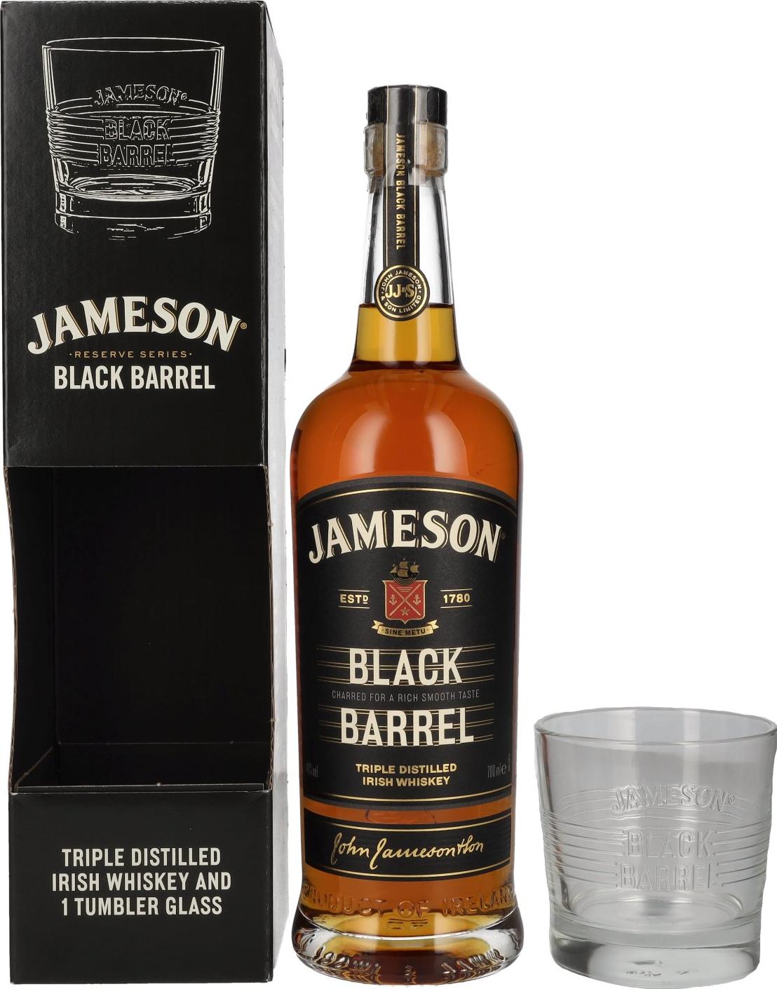 Jameson BLACK BARREL Whiskey 40% Vol. 0,7l in Giftbox with Tumbler