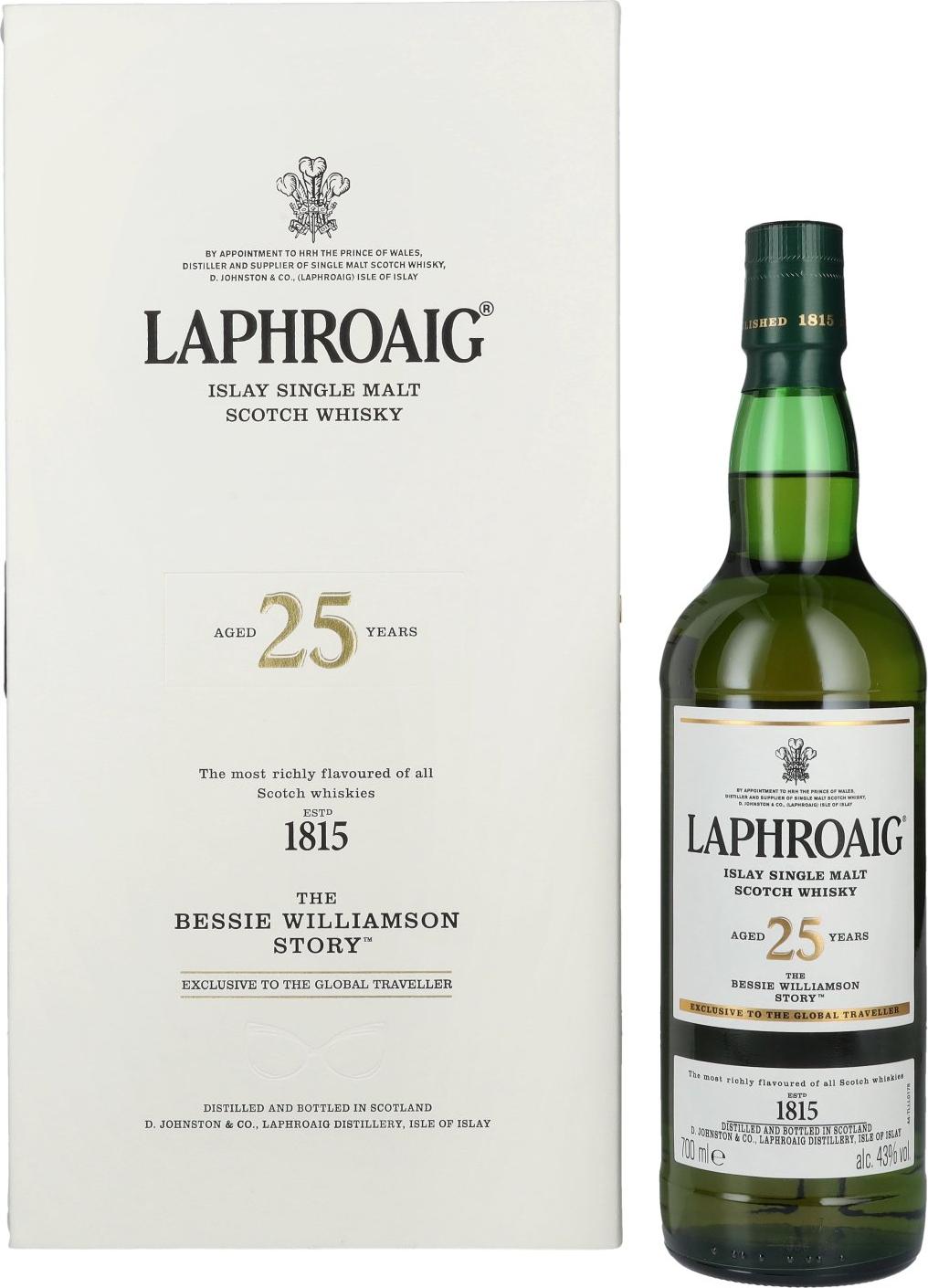 Laphroaig 25 Years Old THE BESSIE WILLIAMSON STORY Edition 2019 43% Vol. 0,7l in Giftbox