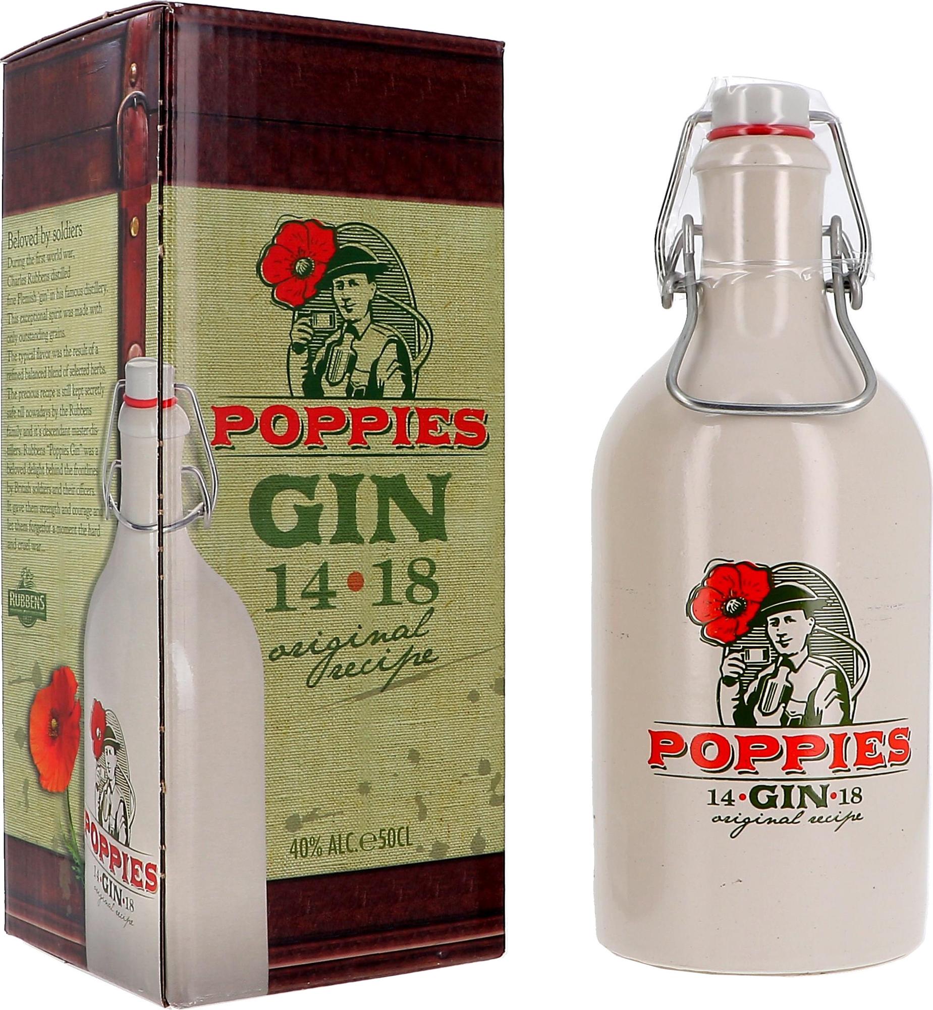 Rubbens Poppies Gin 40% Vol. 0,5l in Giftbox