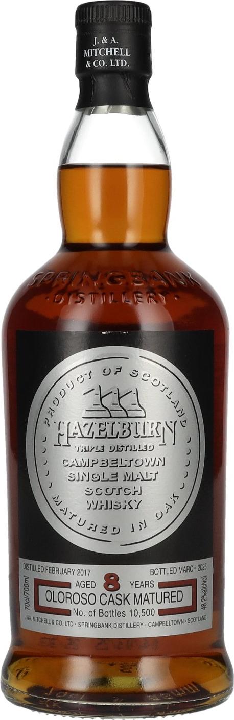 Hazelburn 8 Years Old Oloroso Cask Matured Campbeltown Single Malt Scotch Whisky 48,2% Vol. 0,7l