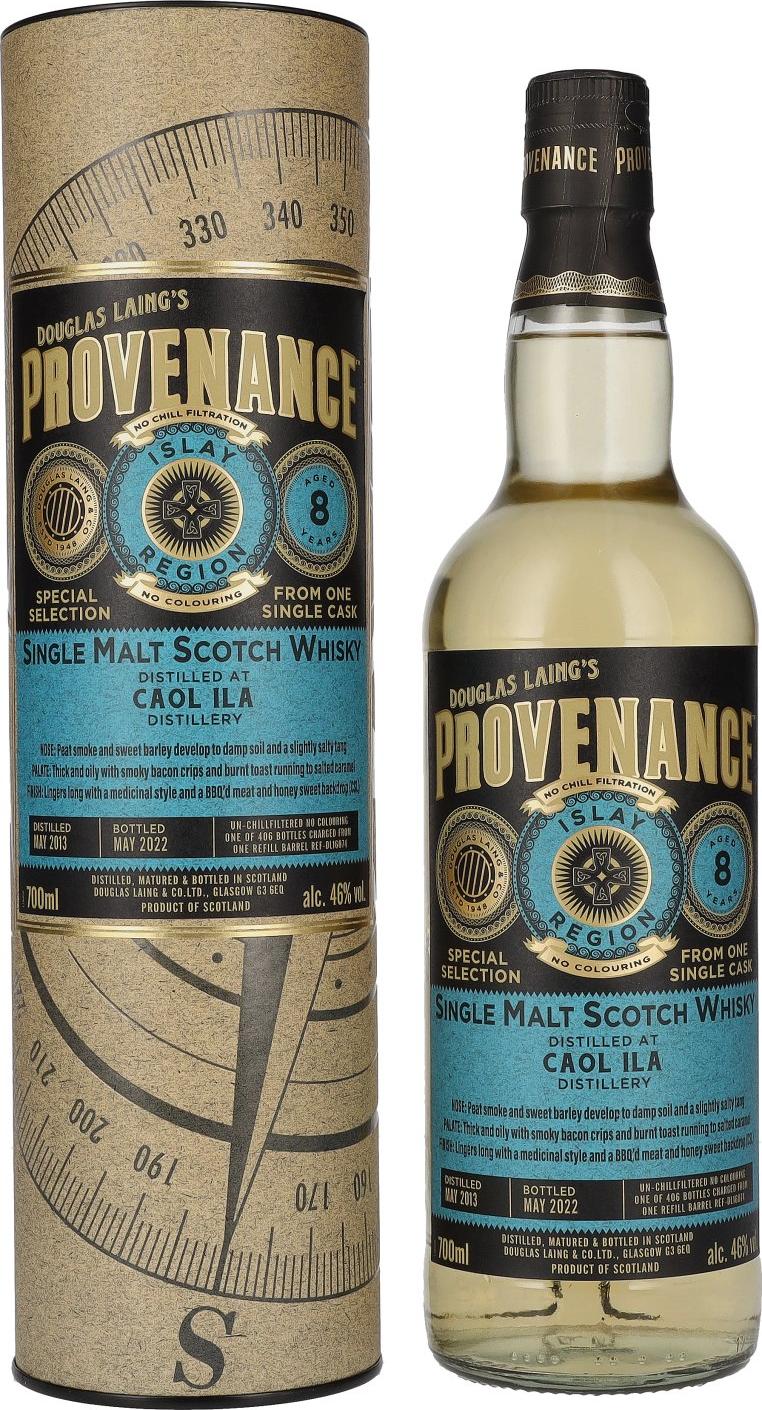 Douglas Laing PROVENANCE Caol Ila 8 Years Old Single Malt 2013 46% Vol. 0,7l