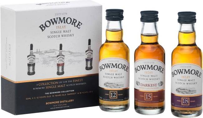 Bowmore Distillers Collection (12 YO, 15 YO, 18 YO) 42% Vol. 3x0,05l