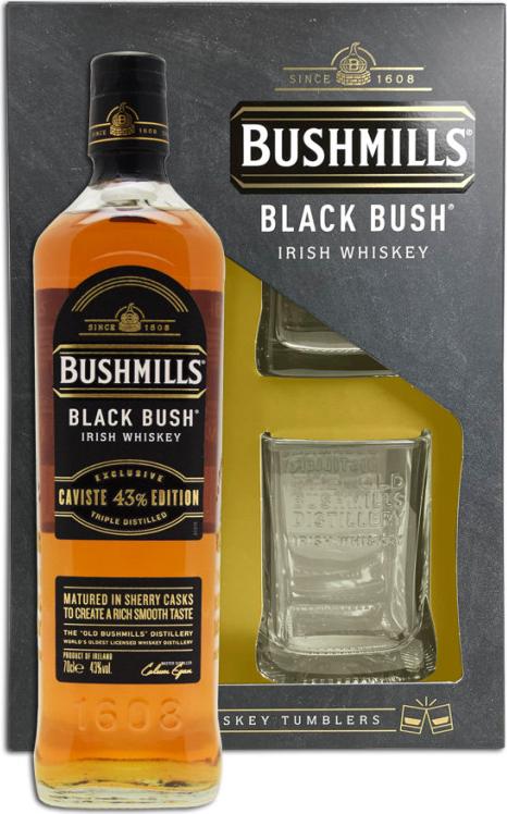Bushmills BLACK BUSH Caviste Edition 43% Vol. 0,7l in Giftbox with 2 glasses