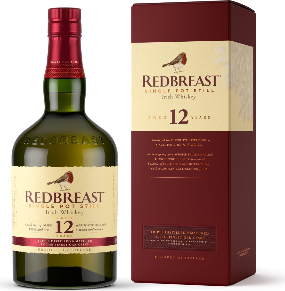 Redbreast 12 Years Old Single Pot Still Irish Whiskey 40% Vol. 0,7l in Giftbox