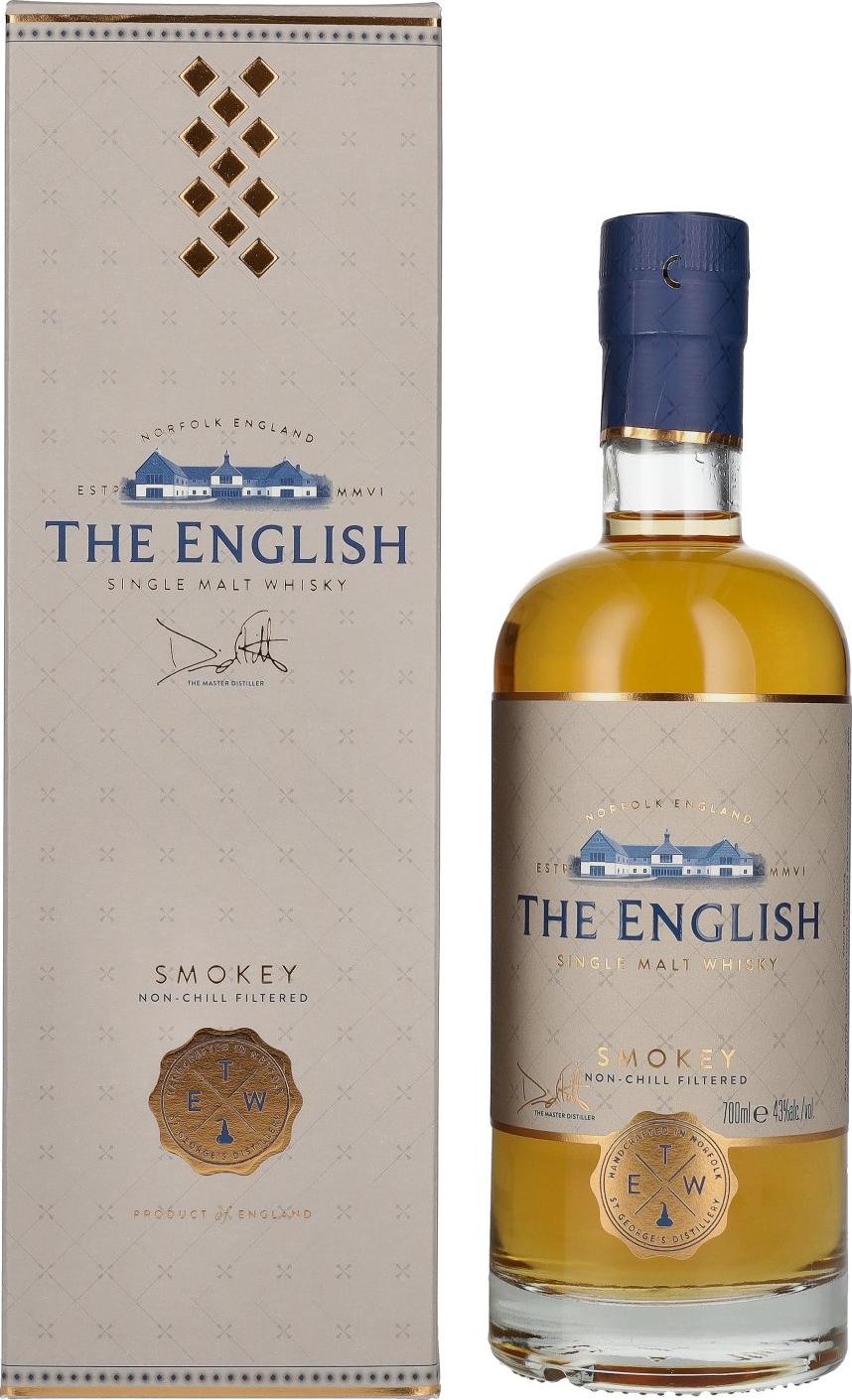 The English Whisky Co SMOKEY Single Malt Whisky 43% Vol. 0,7l in Giftbox